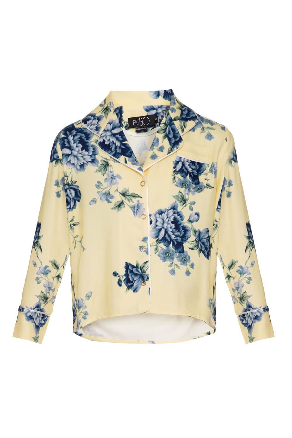 PIJAMA LONGO FLORAL OLGA INFANTIL AMARELO