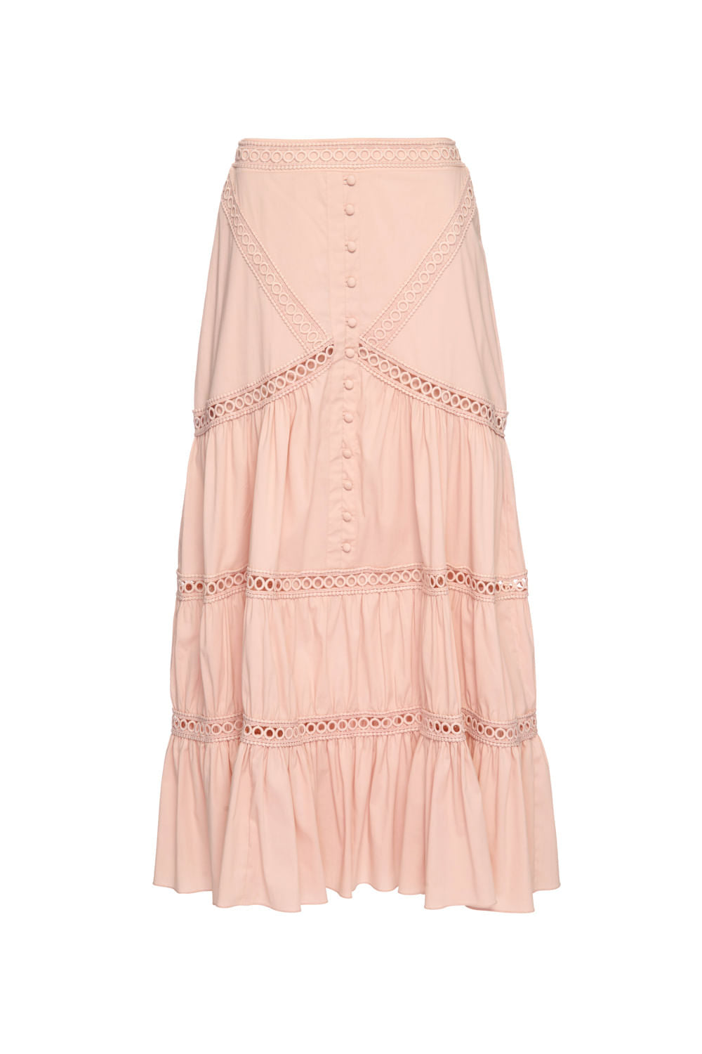 Saia mídi soft 60's rosa