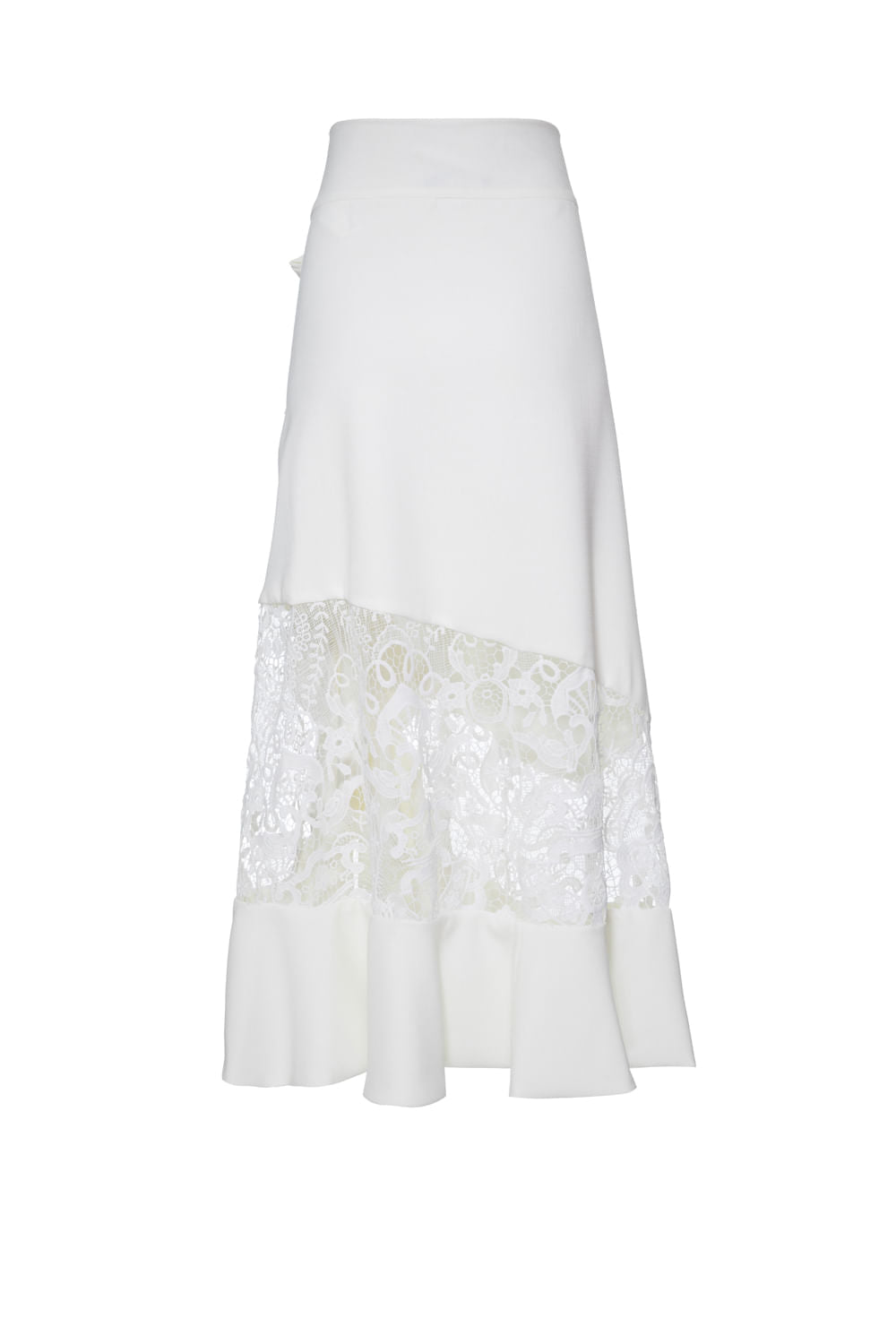 SAIA MÍDI TRANSPASSADA BABADO LATERAL OFF WHITE