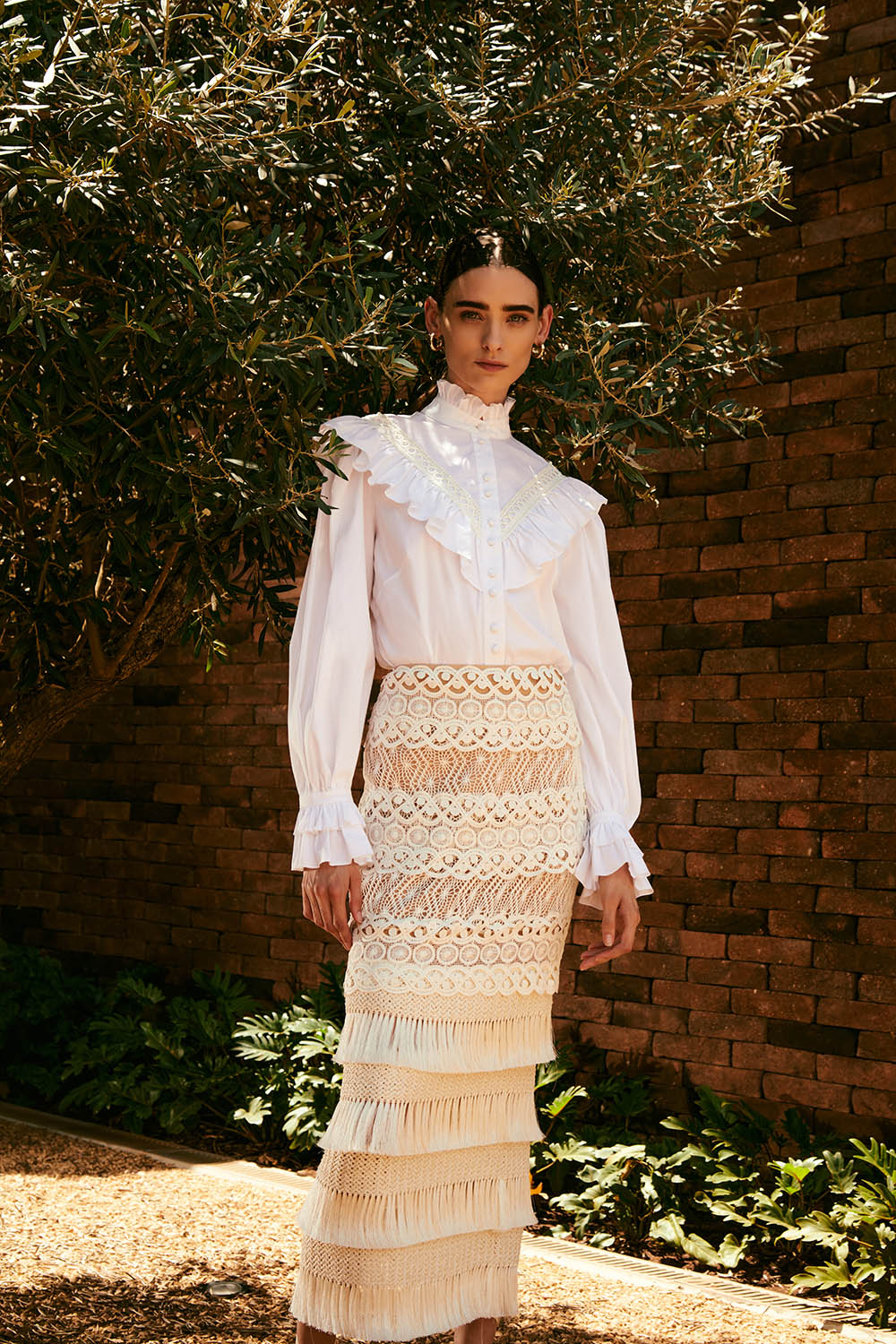 SAIA MÍDI FRINGES OFF WHITE