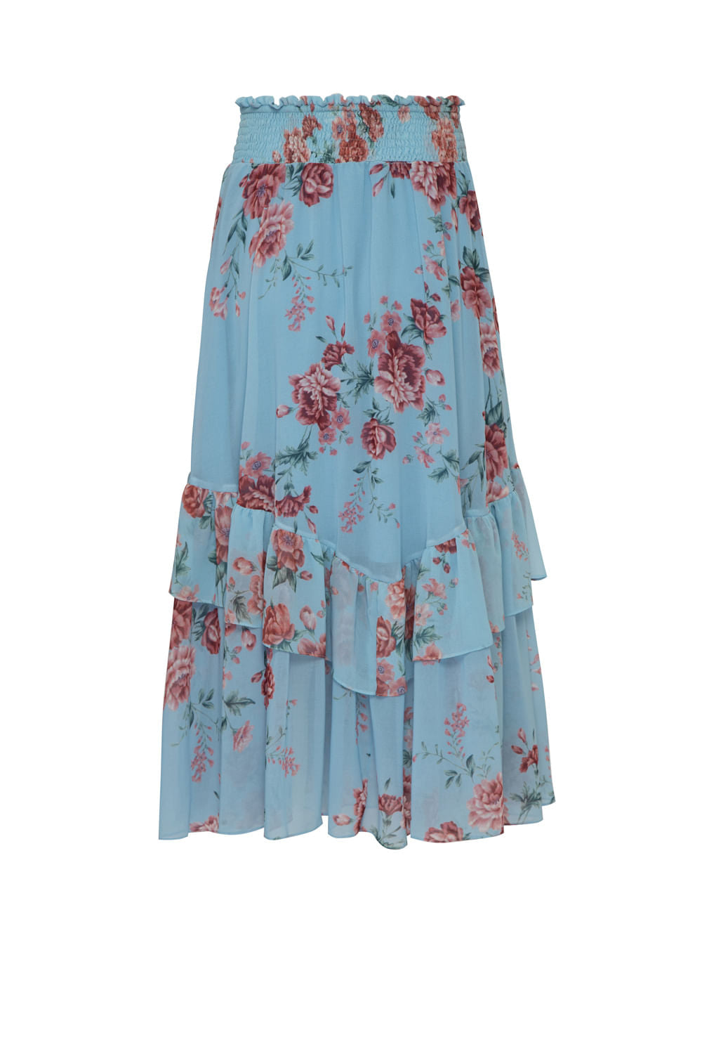 SAIA MÍDI FLORAL OLGA AZUL