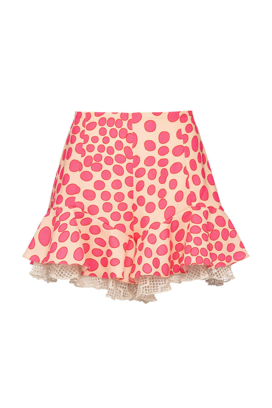 SHORT BABADO POÁ BOSSA ROSA