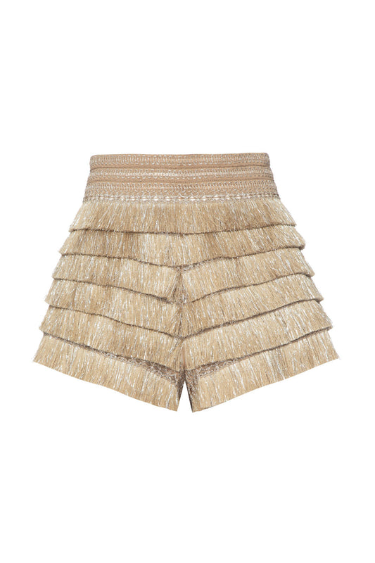 SHORT FRINGES BEGE CLARO