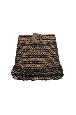 Short fivela tropical grÃ¡fico preto