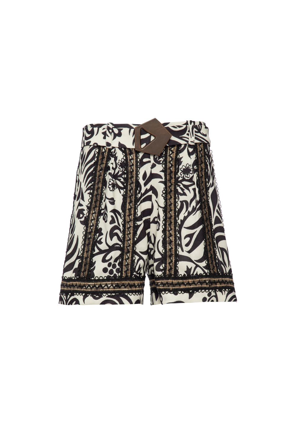 Short tropical gráfico off white