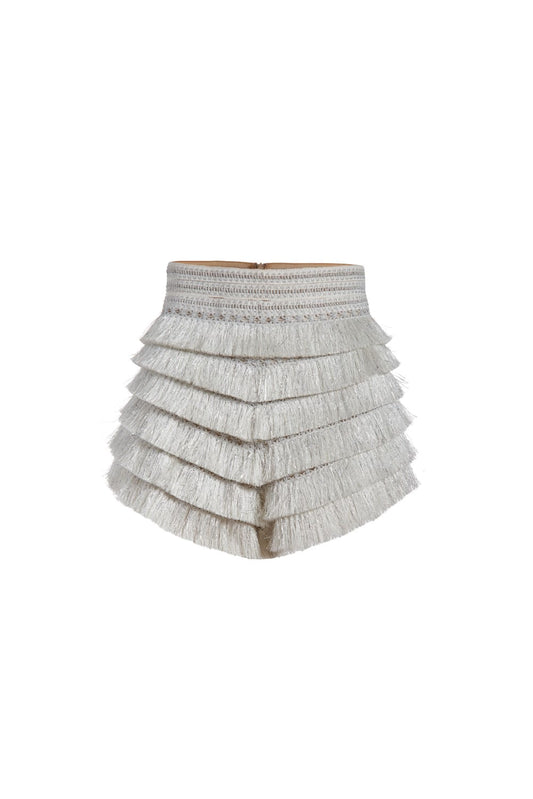 SHORT METALLIC FRINGE  PRATA
