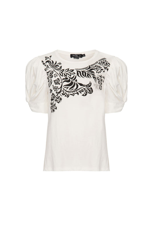 T-SHIRT TROPICAL GRÁFICO OFF WHITE