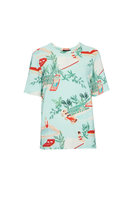 T-SHIRT EDEN BEACH AZUL FUNDO CLARO