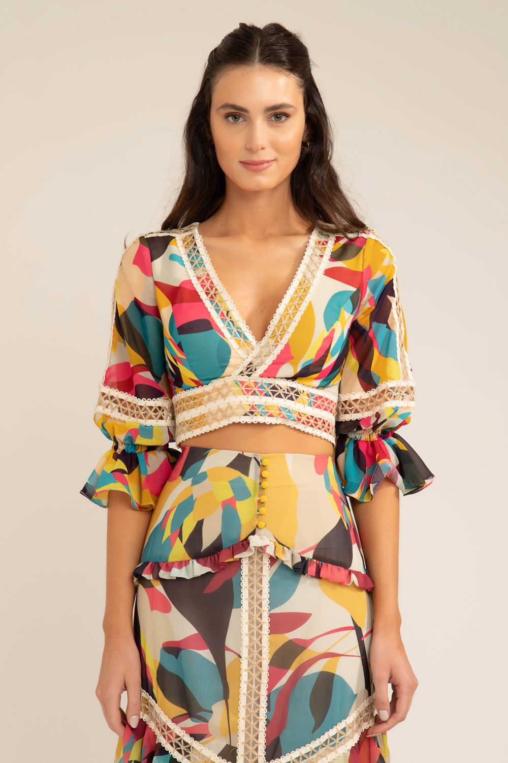 TOP CROPPED ENTREMEIO PROTEA AMARELO