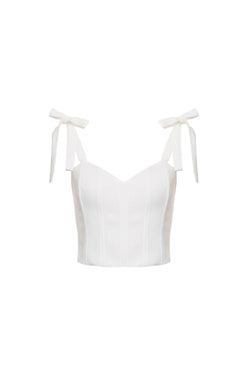 TOP CORSET ALÇA AMARRAÇÃO OFF WHITE