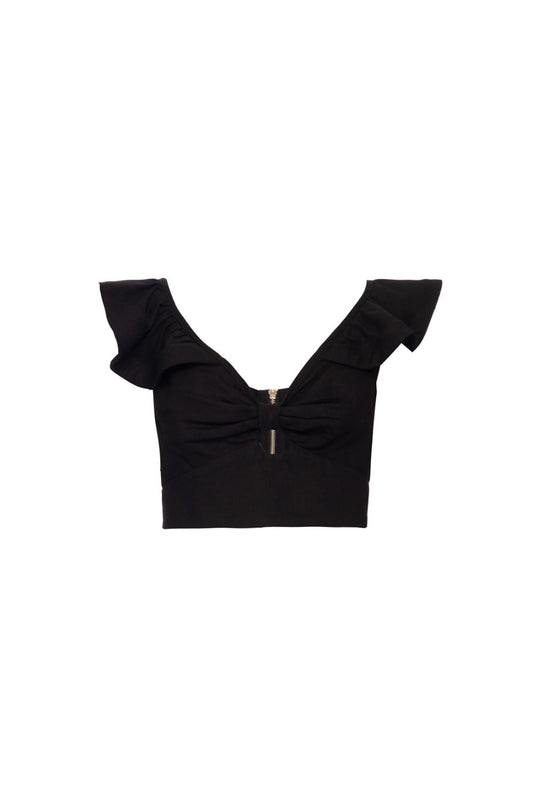 TOP BABADO SCAPE PRETO
