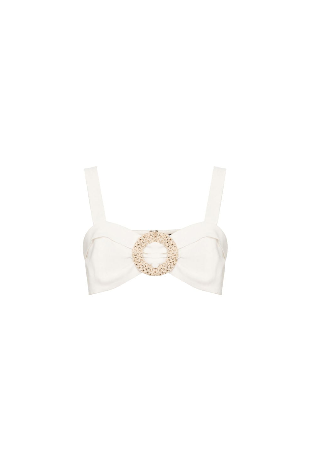 Top fivela palha scape off white