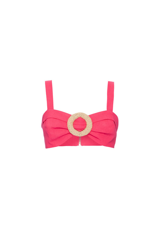 TOP FIVELA PALHA SCAPE PINK