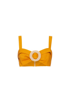 Top fivela palha desert amarelo