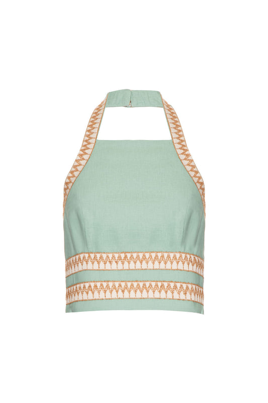 TOP LINHO ENTREMEIO VERDE