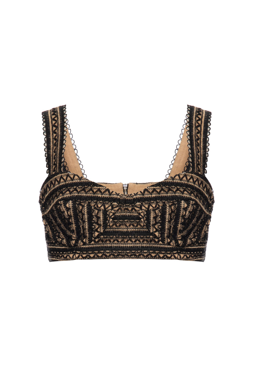 TOP ENTREMEIO TROPICAL GRÁFICO PRETO