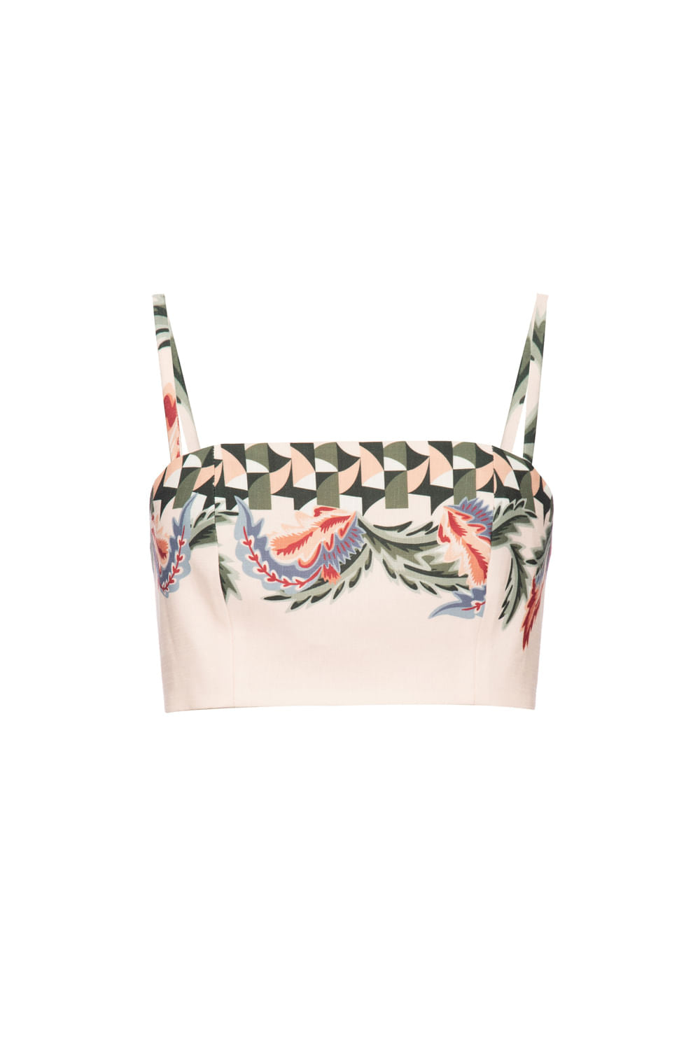 Top cropped barrado zellij rosa