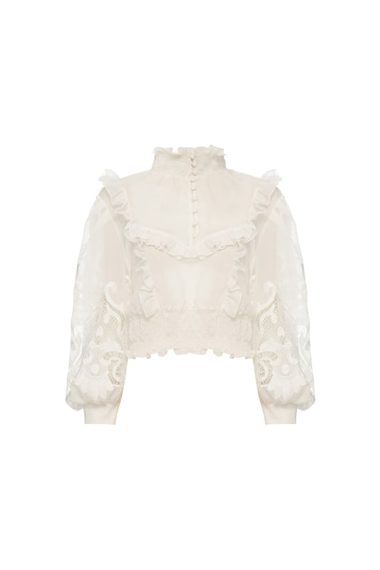 TOP CLEAR LACE OFF WHITE
