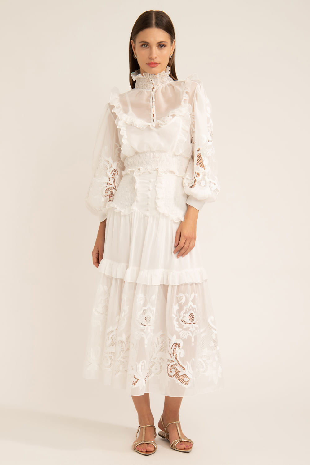 TOP CLEAR LACE OFF WHITE