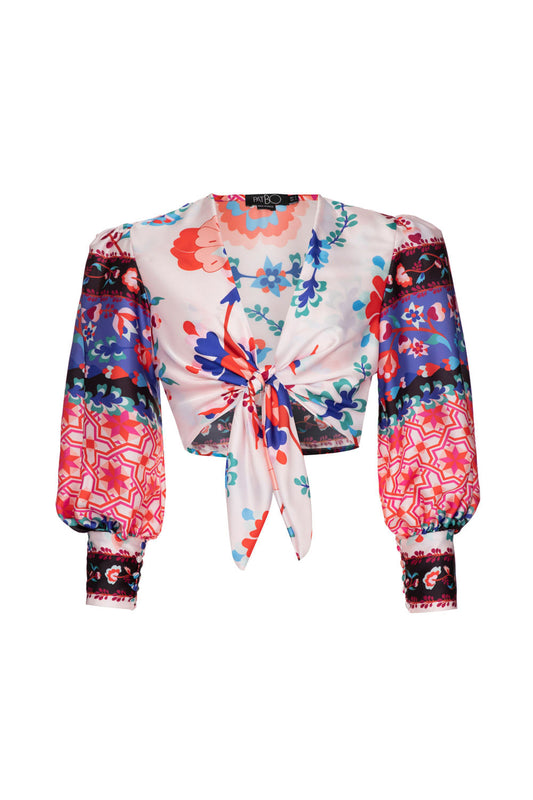 TOP AMARRAÇÃO DAMASCENA OFF WHITE