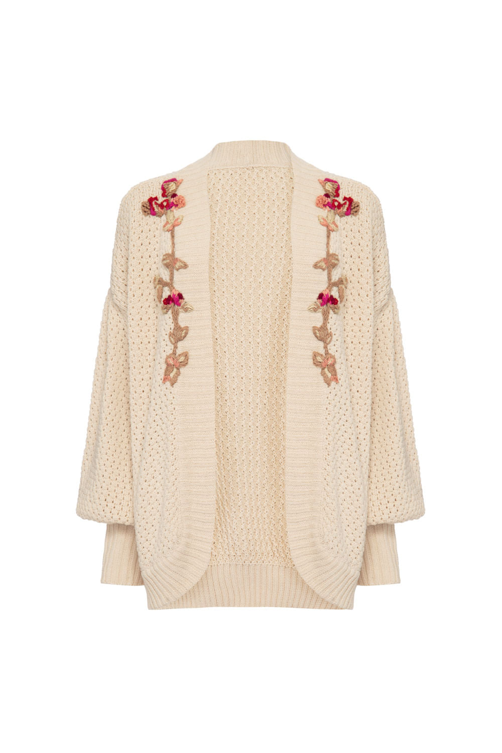CARDIGAN ABERTO BORDADO TRICOT GYPSY OFFWHITE
