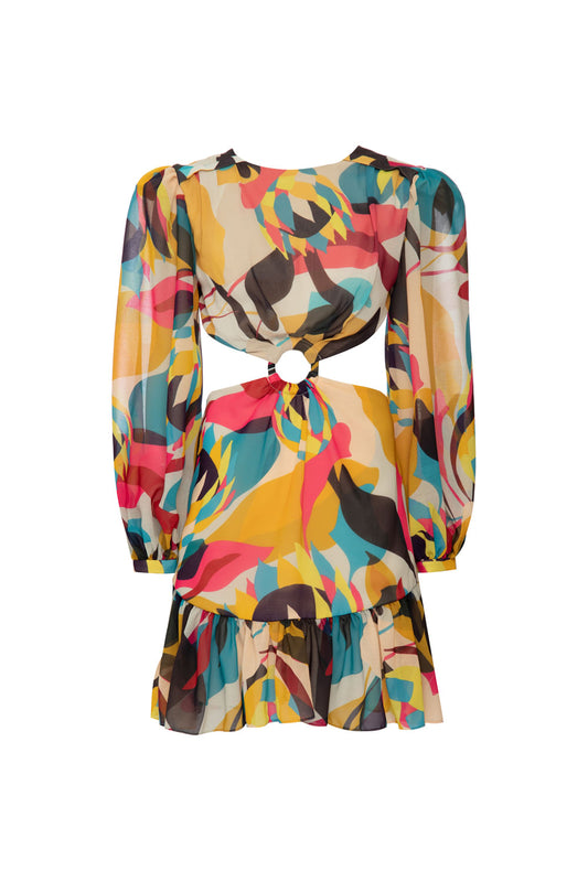 VESTIDO CURTO ARGOLA PROTEA AMARELO