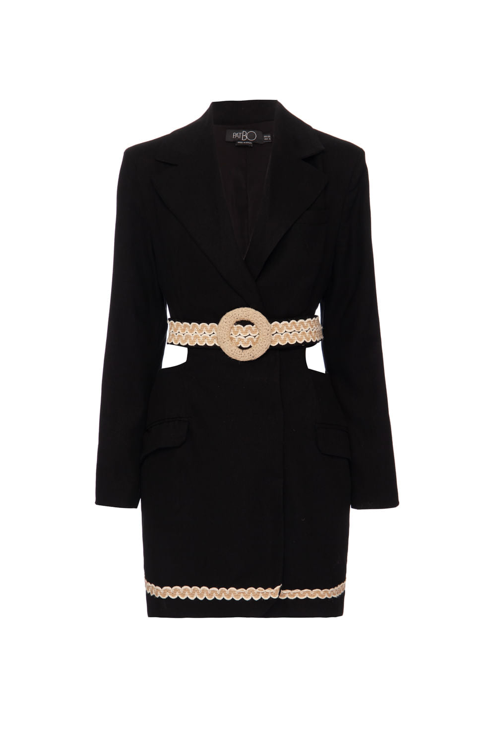 VESTIDO CURTO RECORTES SCAPE PRETO