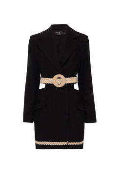 VESTIDO CURTO RECORTES SCAPE PRETO