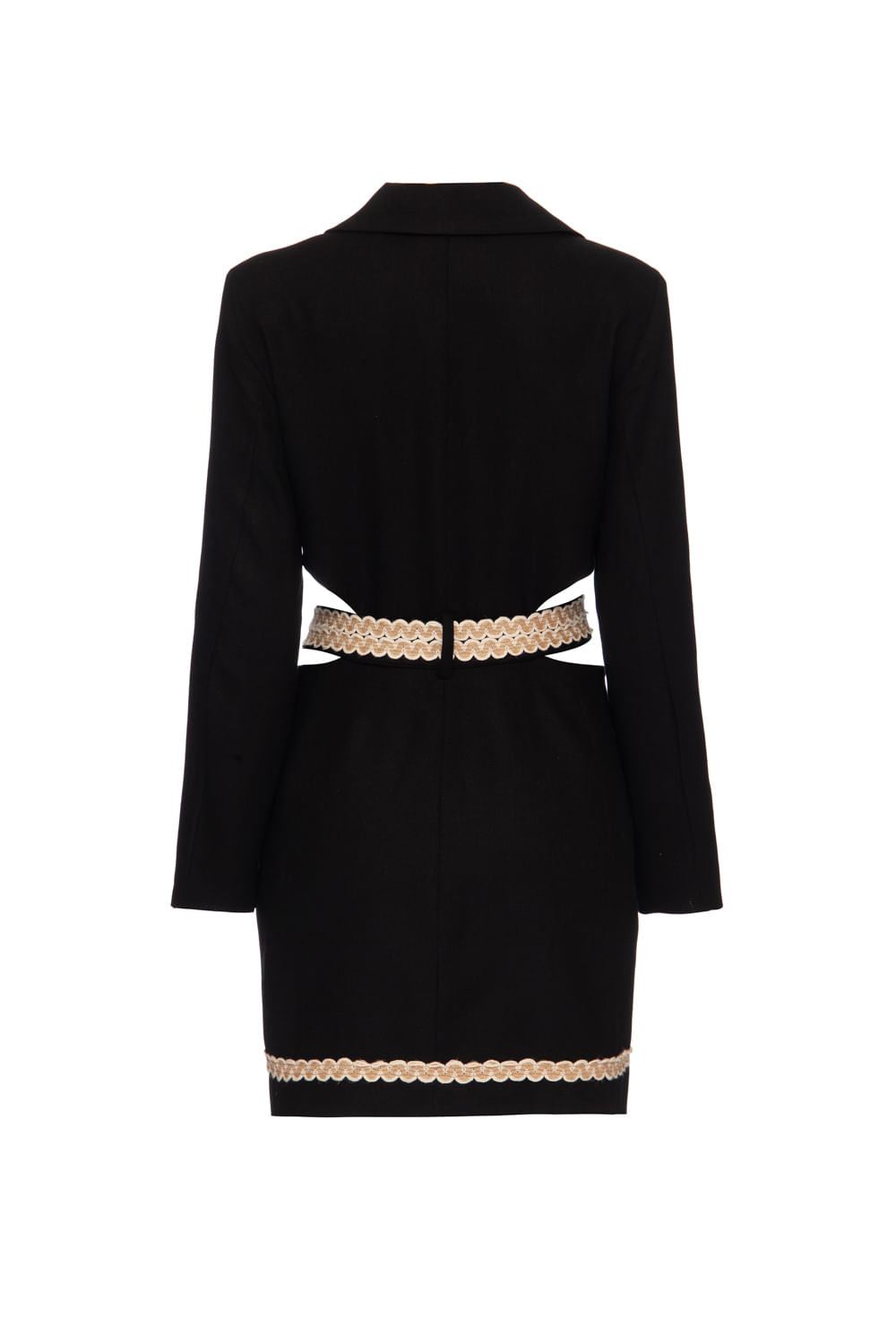 VESTIDO CURTO RECORTES SCAPE PRETO