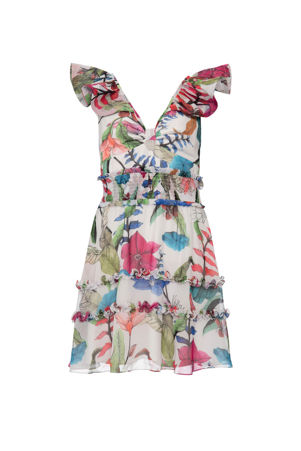 Vestido curto lastéx zamia off white