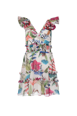 Vestido curto lastéx zamia off white