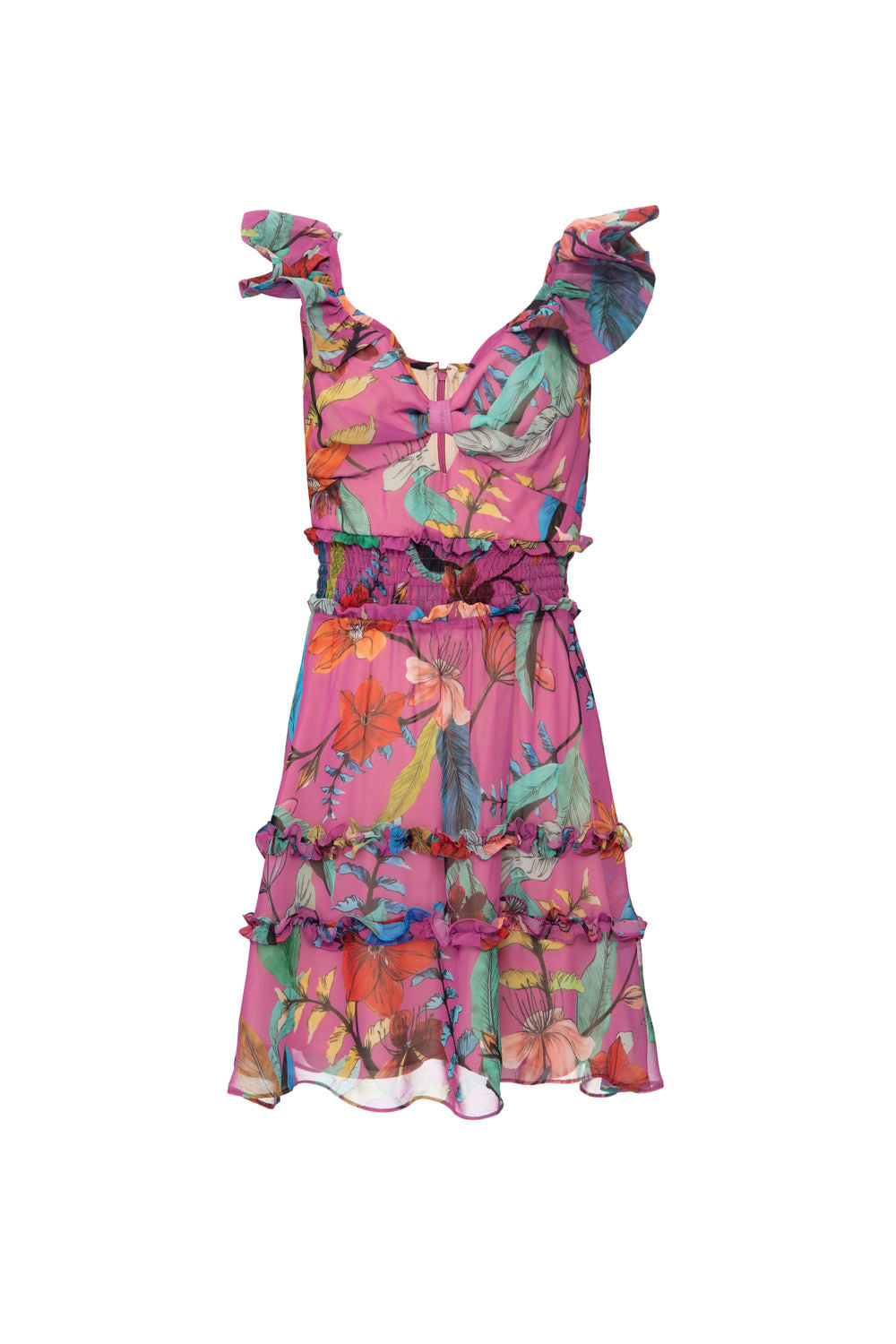 VESTIDO CURTO LASTÉX ZAMIA ROSA
