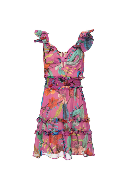 Vestido curto lastéx zamia rosa