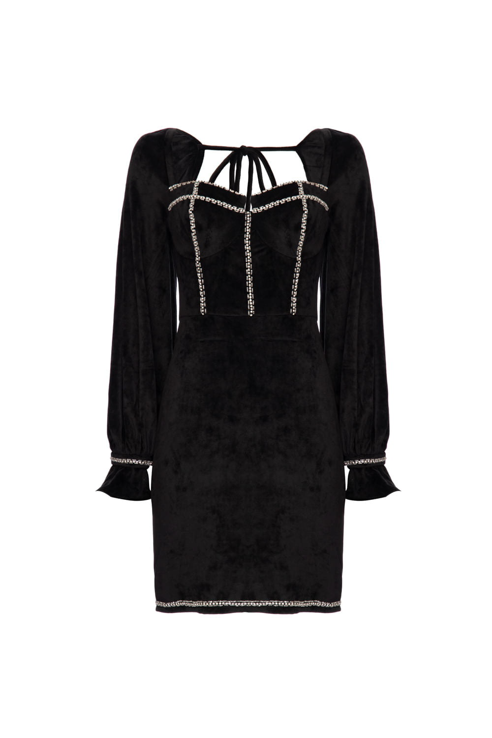VESTIDO CURTO CORSET BEAUTY SOBER PRETO