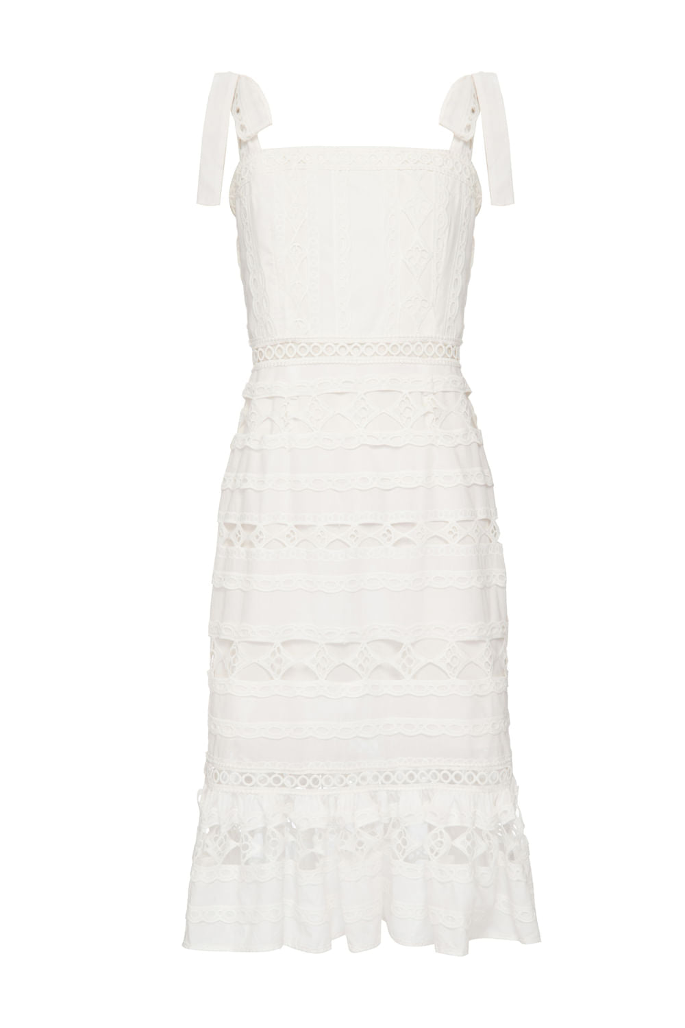 VESTIDO CURTO ALÇA LAÇO LIGHT LAISE OFF WHITE
