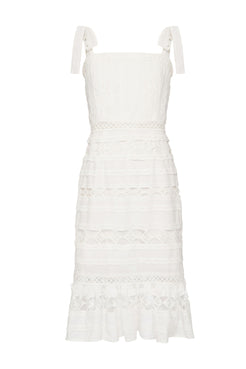 VESTIDO CURTO ALÇA LAÇO LIGHT LAISE OFF WHITE