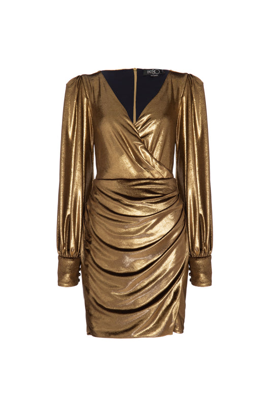 VESTIDO CURTO GOLDEN VELVET DOURADO