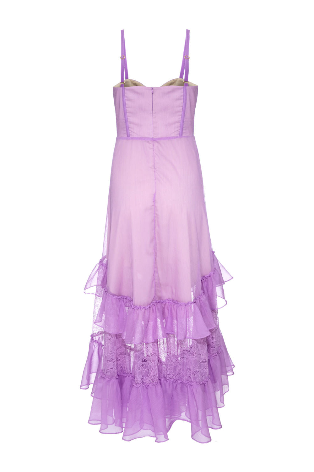 VESTIDO LONGO CORSET SILKY PLISSÊ LILAS