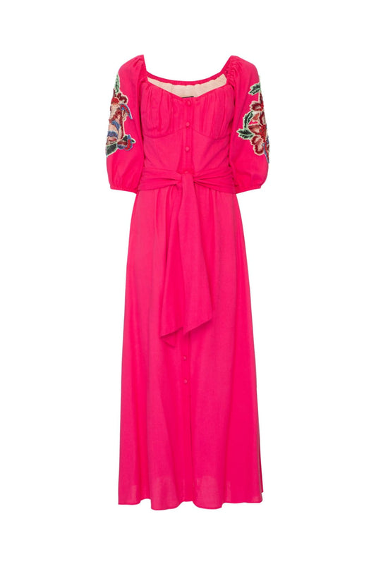 VESTIDO LONGO BOTÕES SCAPE PINK
