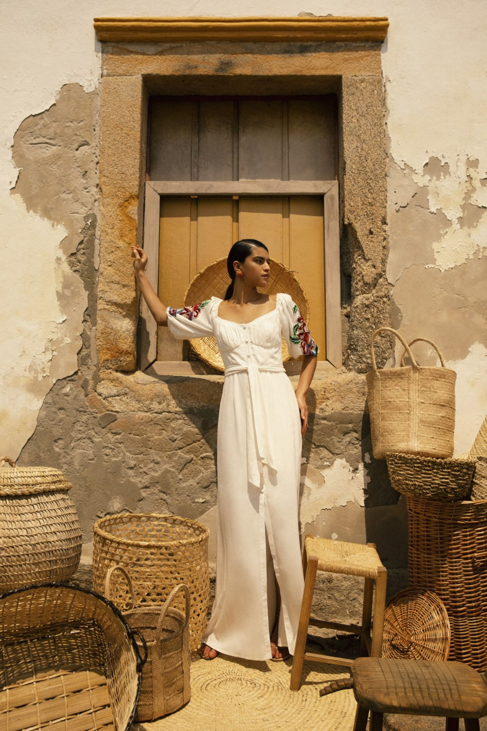 VESTIDO LONGO BOTÕES SCAPE OFF WHITE