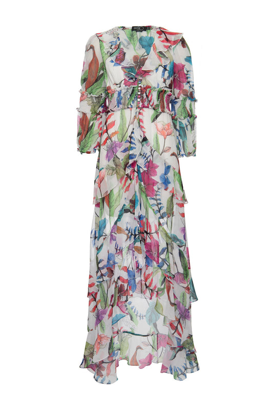 VESTIDO LONGO LASTÉX ZAMIA OFF WHITE