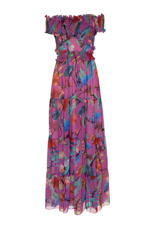 VESTIDO LONGO OMBRO A OMBRO ZAMIA ROSA