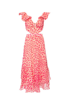 VESTIDO MÍDI RECORTES POÁ BOSSA ROSA