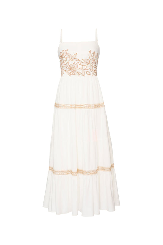 VESTIDO MÍDI ENTREMEIO SCAPE OFF WHITE