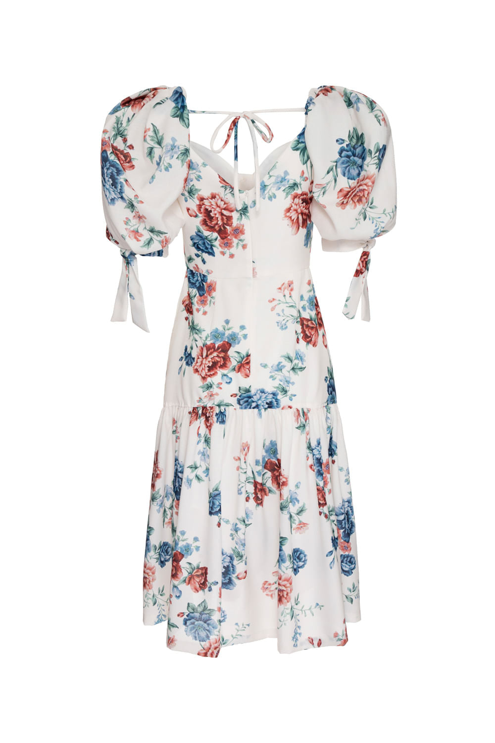 VESTIDO MÍDI BOTÕES FLORAL OLGA OFF WHITE