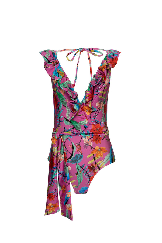 BODY BEACH COM BABADO  ROSA
