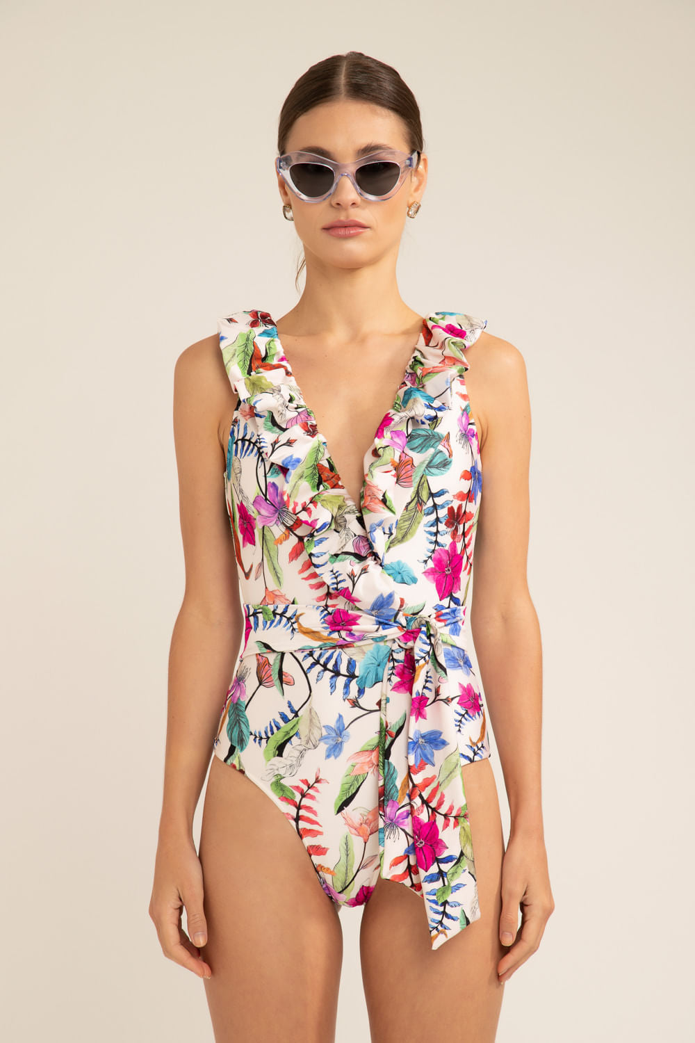 BODY BEACH COM BABADO  OFF WHITE