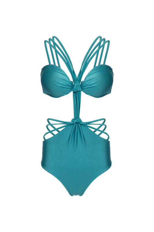 BODY DE BEACH ROSA SELVAGEM COM NÓS AZUL