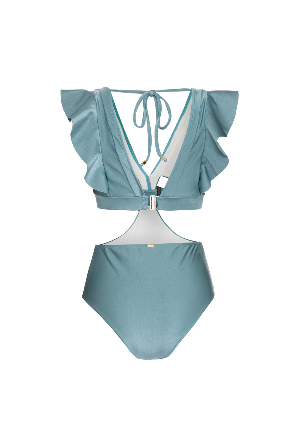 BODY DE BEACH ROSA SELVAGEM COM BORDADO E TELA AZUL