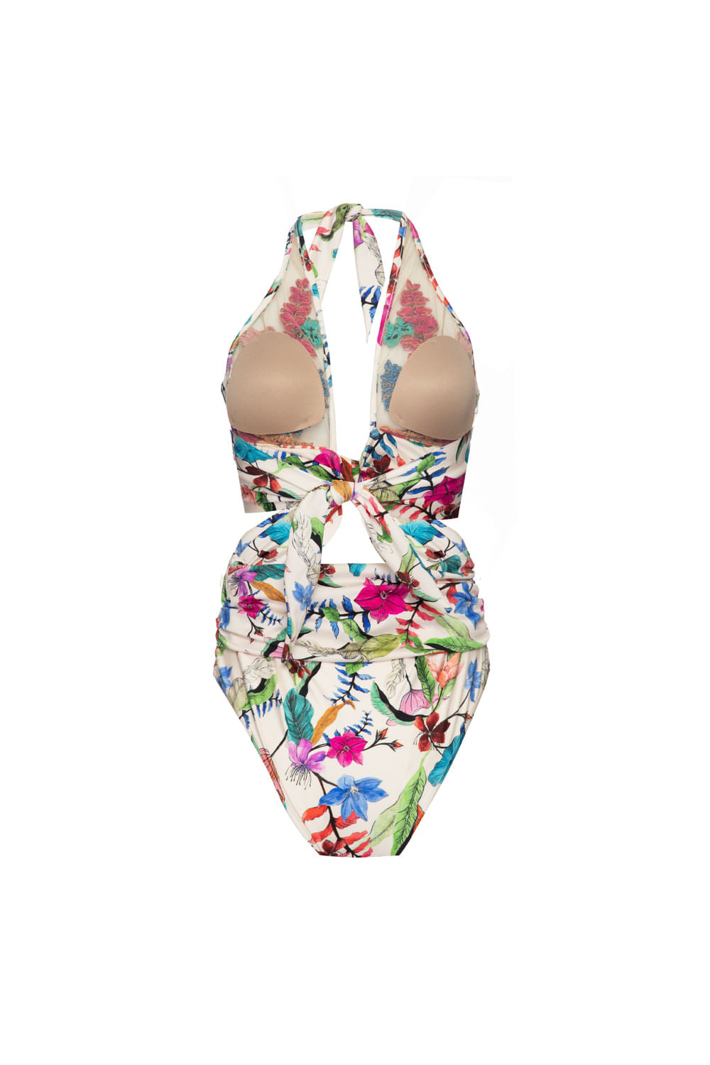 BODY DE LYCRA ZAMIA COM BORDADO OFF WHITE